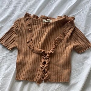 Cropped short sleeve knit Cardigan